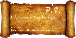 Pákozdi Valéria névjegykártya
